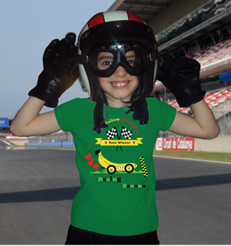 Picture of "Brianna the Racing Banana", Girls T-Shirt, 8~12y