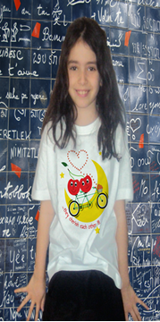 Picture of "They... Cherish their bicycle", Girls T-Shirt, 8~12y