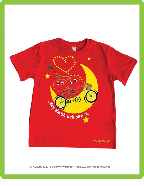 Picture of "They... Cherish their bicycle", Girls T-Shirt, 3~8y